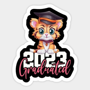 Cute Tiger 2023 Graduate, Graduation Gift Custom Year Shirt For Him & Her Graduation, Graduation 2023, College Graduation, Grad School Shirt Sticker